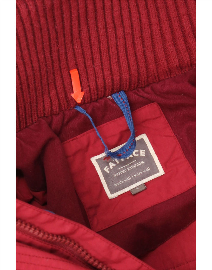 Fat Face Veste coupe-vent à capuche pour homme UK 36 Petit nylon rouge