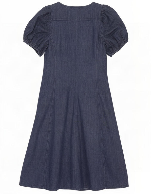 Zara Robe en jean pour femme UK 10 Petit coton bleu marine