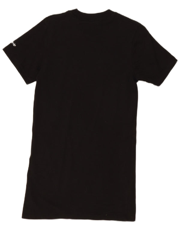 Adidas Robe t-shirt graphique pour femme UK 6 XS Noir Coton