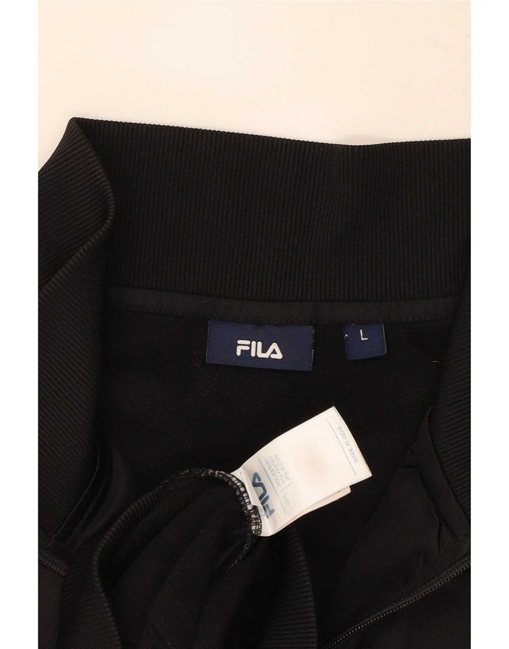 Fila Veste de survêtement pour homme Large Noir Colorblock Polyester