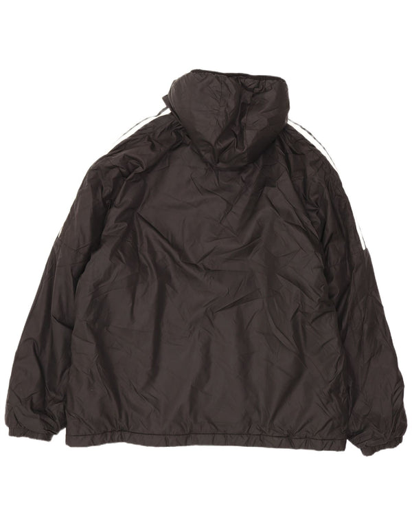 Adidas Veste rembourrée à capuche pour homme UK 42 XL Noir Polyester