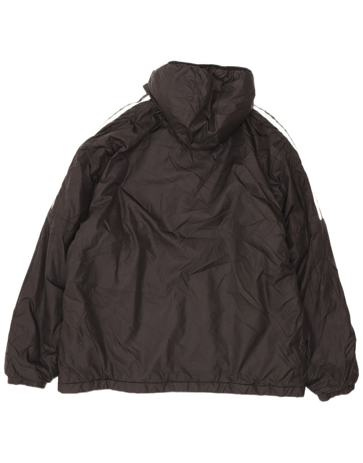 Adidas Veste rembourrée à capuche pour homme UK 42 XL Noir Polyester
