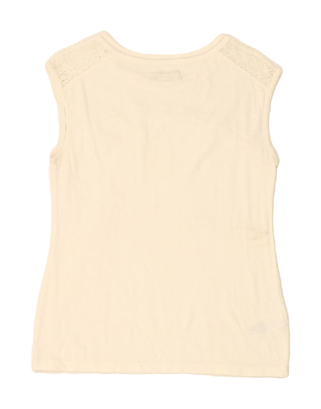 EDDIE BAUER Womens Vest Top UK 12 Medium Off White Cotton Vintage Eddie Bauer and Second-Hand Eddie Bauer from Messina Hembry 