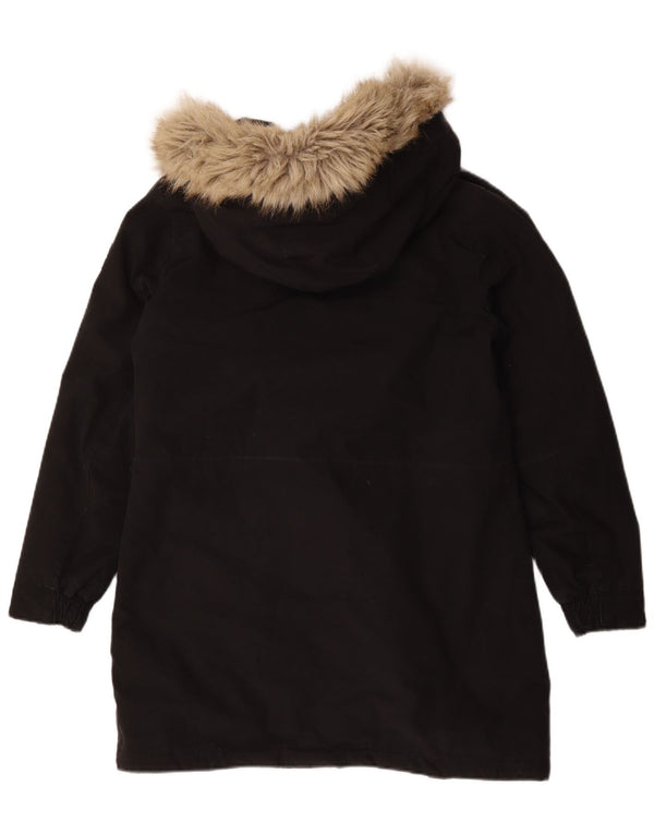 Calvin Klein Jeans Veste parka surdimensionnée Sherpa pour femme UK 10 Small Noir