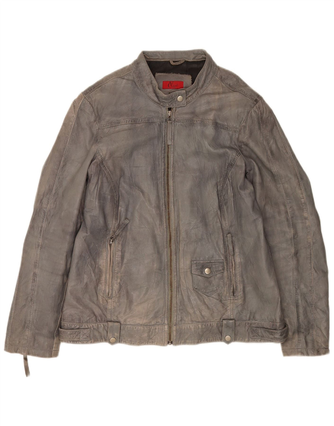 Vivien Caron Veste en cuir pour femme UK 20 2XL Cuir gris