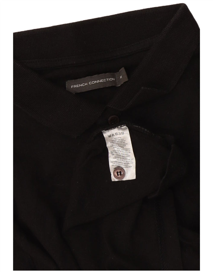 French Connection Polo à Manches Longues Homme Noir Moyen Coton
