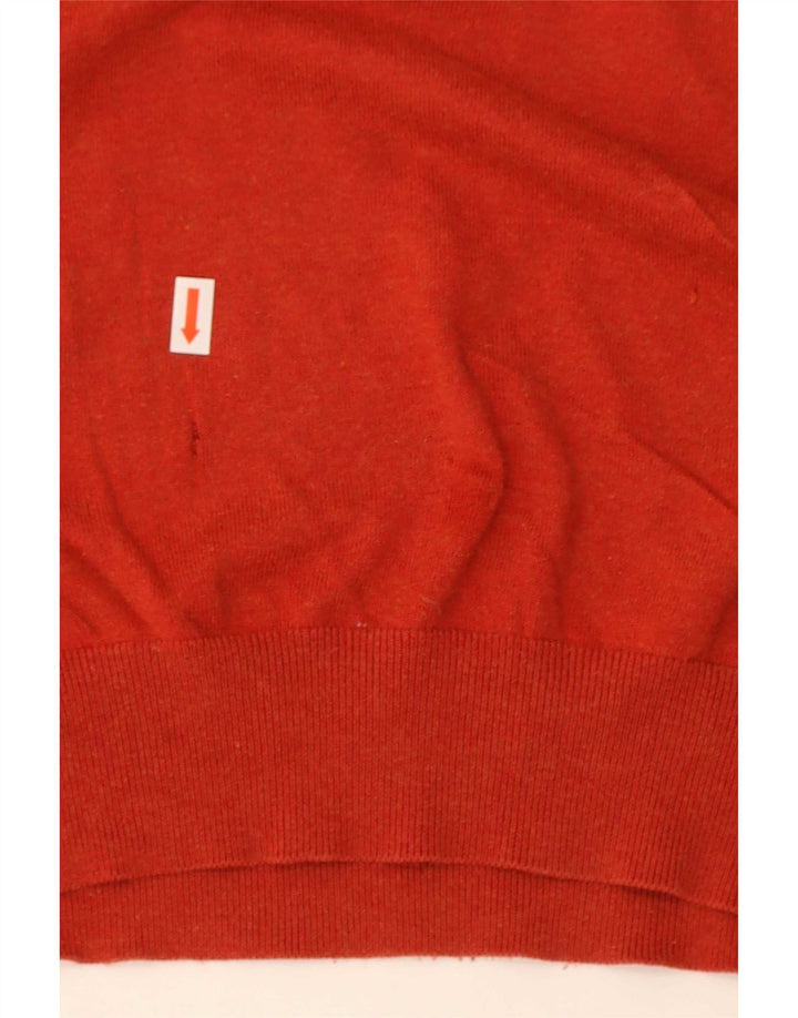 Massimo Dutti Pull col V pour homme en coton rouge 2XL