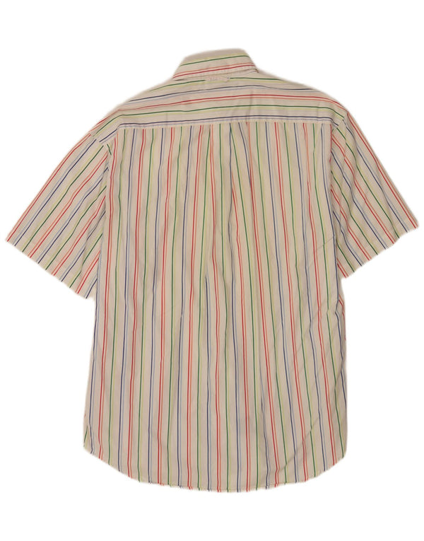 Tommy Hilfiger Chemise à manches courtes pour hommes, coupe régulière, rayé blanc moyen