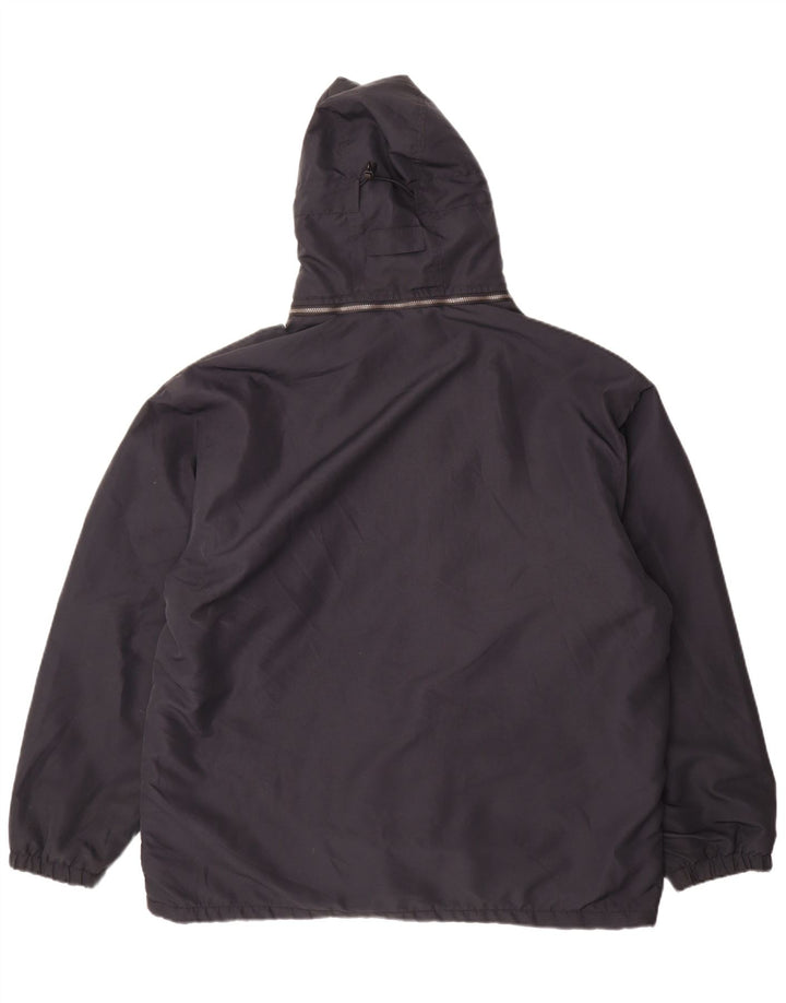 Kappa Veste réversible à capuche pour homme UK 40 Large Bleu marine Polyester