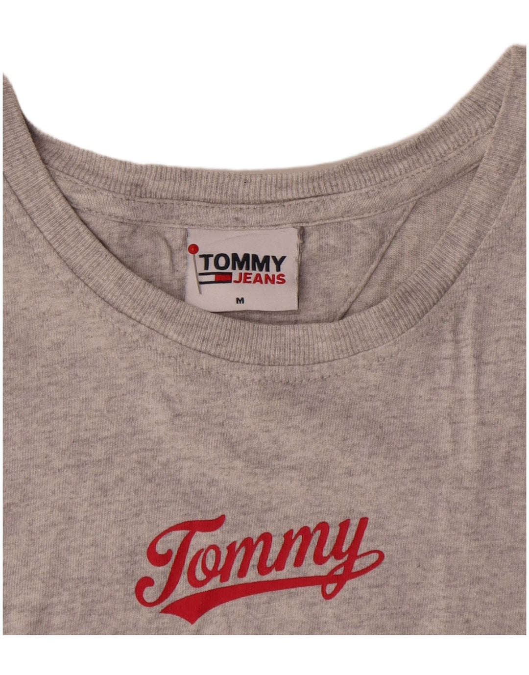 Tommy Hilfiger T-Shirt Graphique Homme Gris Moyen Coton
