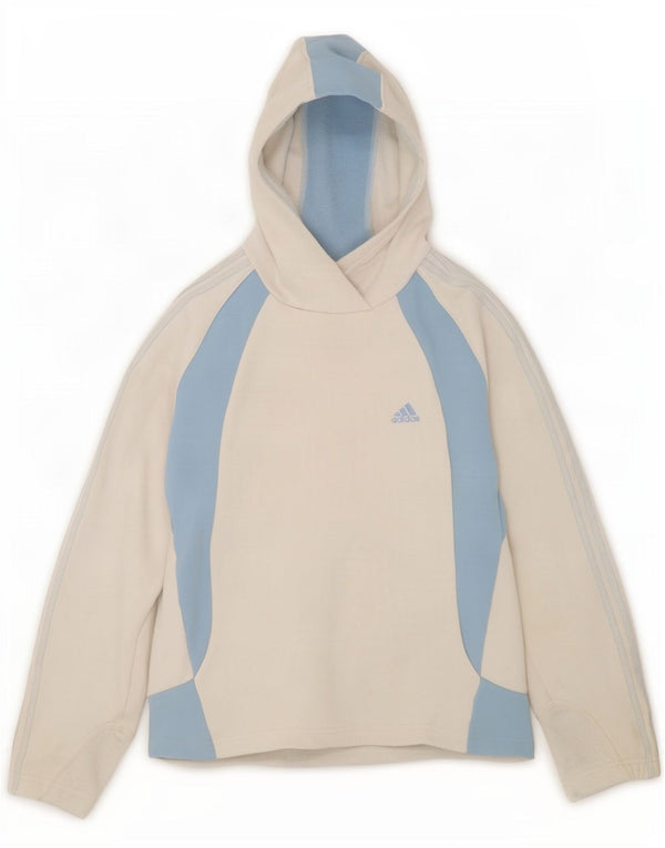 Adidas Pull à capuche Climawarm pour fille 13-14 ans Blanc Colorblock