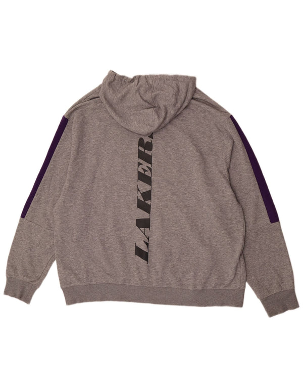 New Era Pull à capuche graphique Los Angeles Lakers pour homme 2XL Gris Colorblock