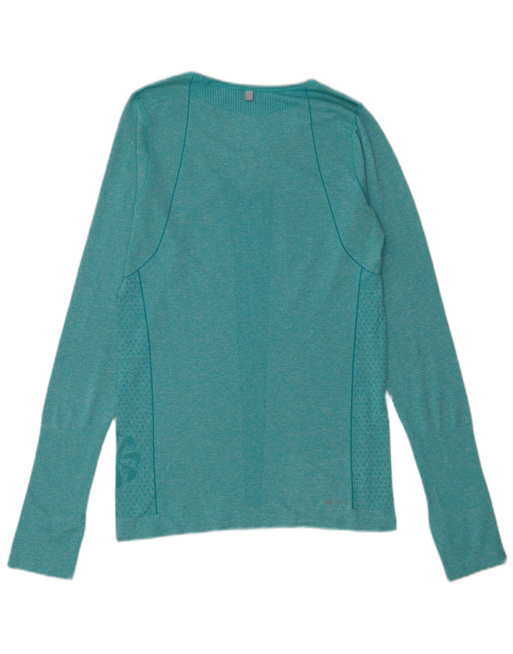 Nike Haut Dri Fit à manches longues pour femme UK 10 Petit vert moucheté en polyester