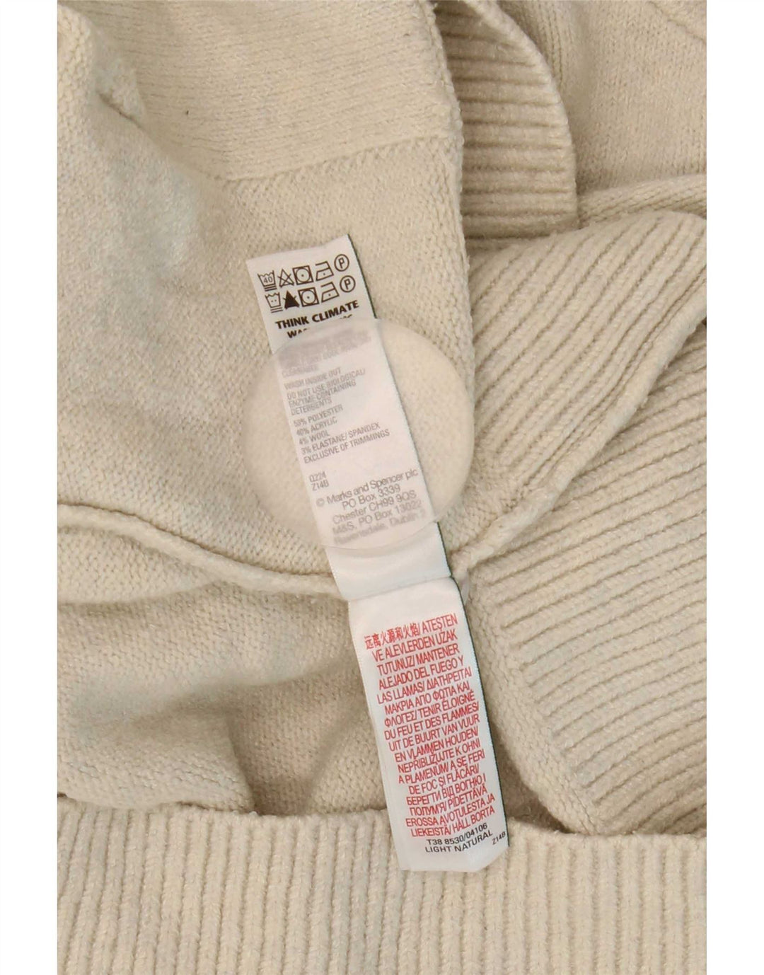 Marks & Spencer Pull cardigan surdimensionné pour femme UK 14 Beige moyen
