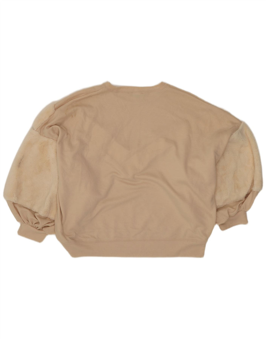 Zara Sweat-shirt court surdimensionné pour femme UK 10 Small Blanc cassé