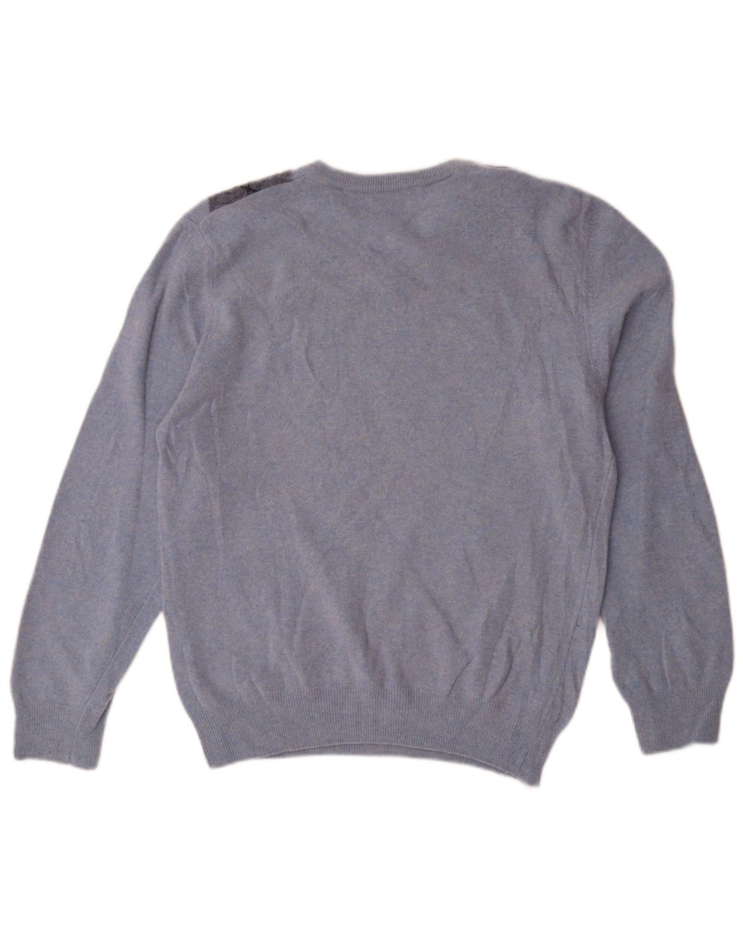 Matteo Volpi Pull col en V pour femme UK 12 Bleu moyen Argyle/Diamant