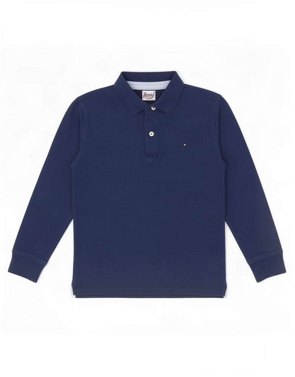 Tommy Hilfiger Polo à manches longues garçon 9-10 ans bleu marine coton