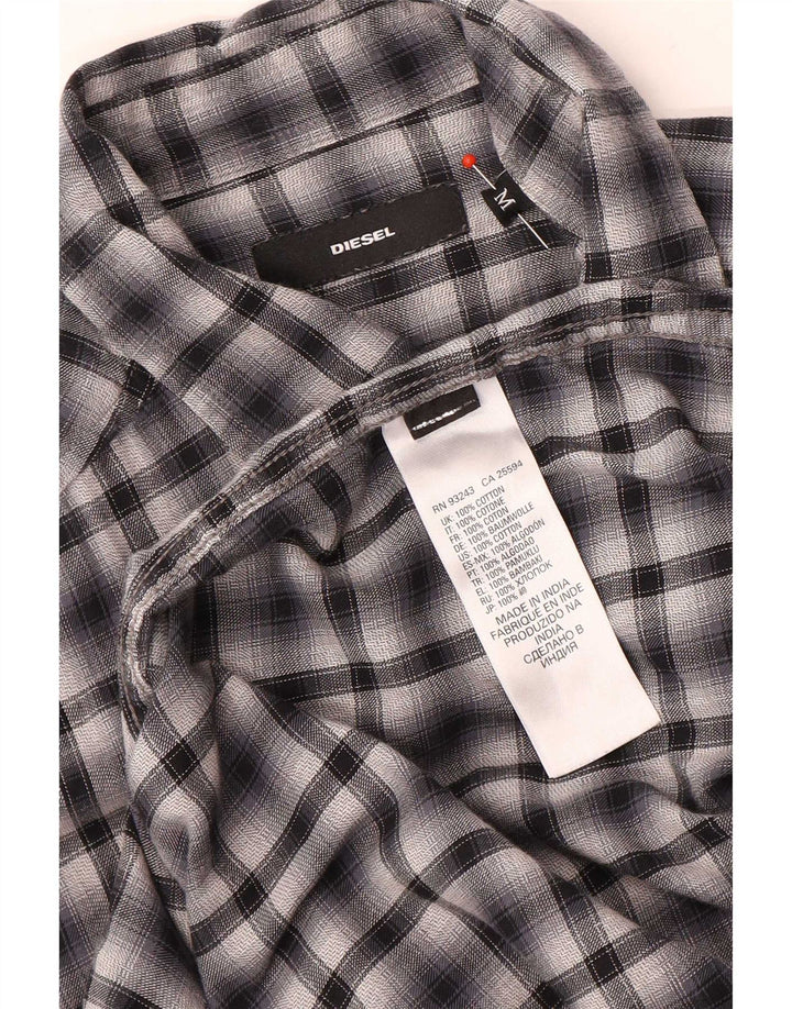 Chemise Homme Diesel Coton à Carreaux Noir Moyen