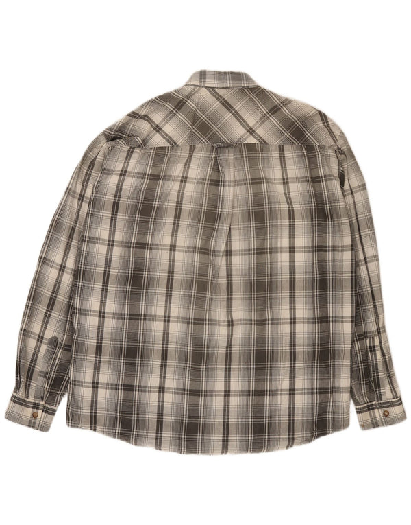 Marlboro Classics Chemise Homme Grand Carreau Gris Coton