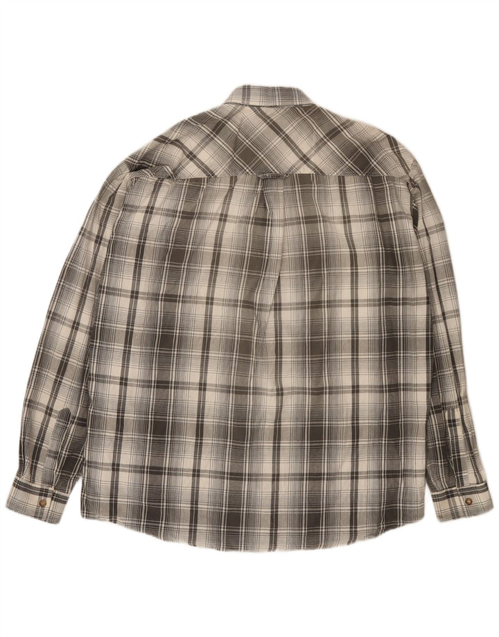 Marlboro Classics Chemise Homme Grand Carreau Gris Coton