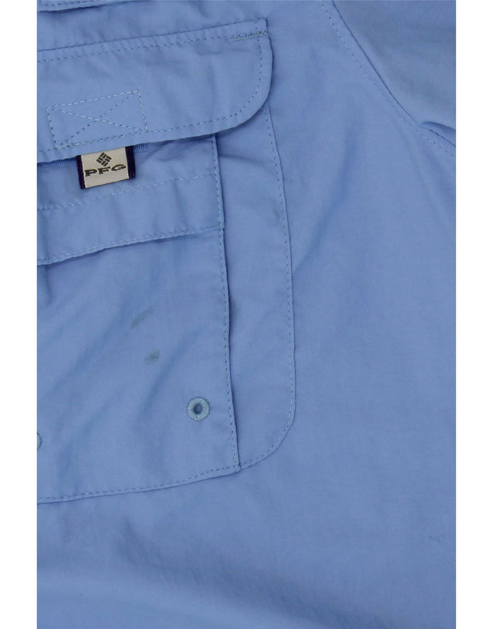 Columbia Surchemise à manches courtes pour femme Large Bleu Nylon