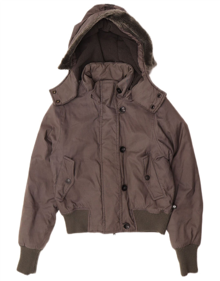 North Sails Veste bomber à capuche surdimensionnée pour femme UK 6 XS Gris