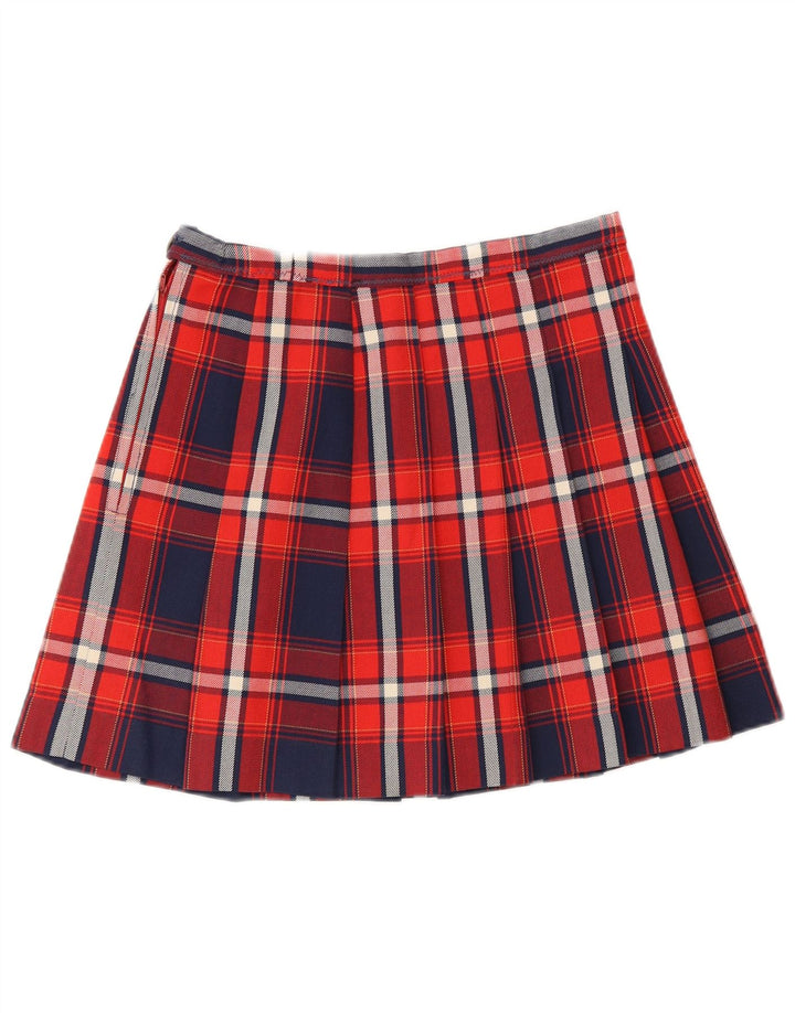 vintage Womens Mini Jupe Plissée W26 Petit Plaid Multicolore