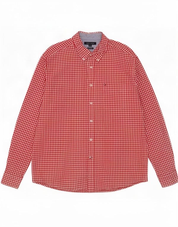 Tommy Hilfiger Chemise coupe classique XL en coton vichy rouge pour homme