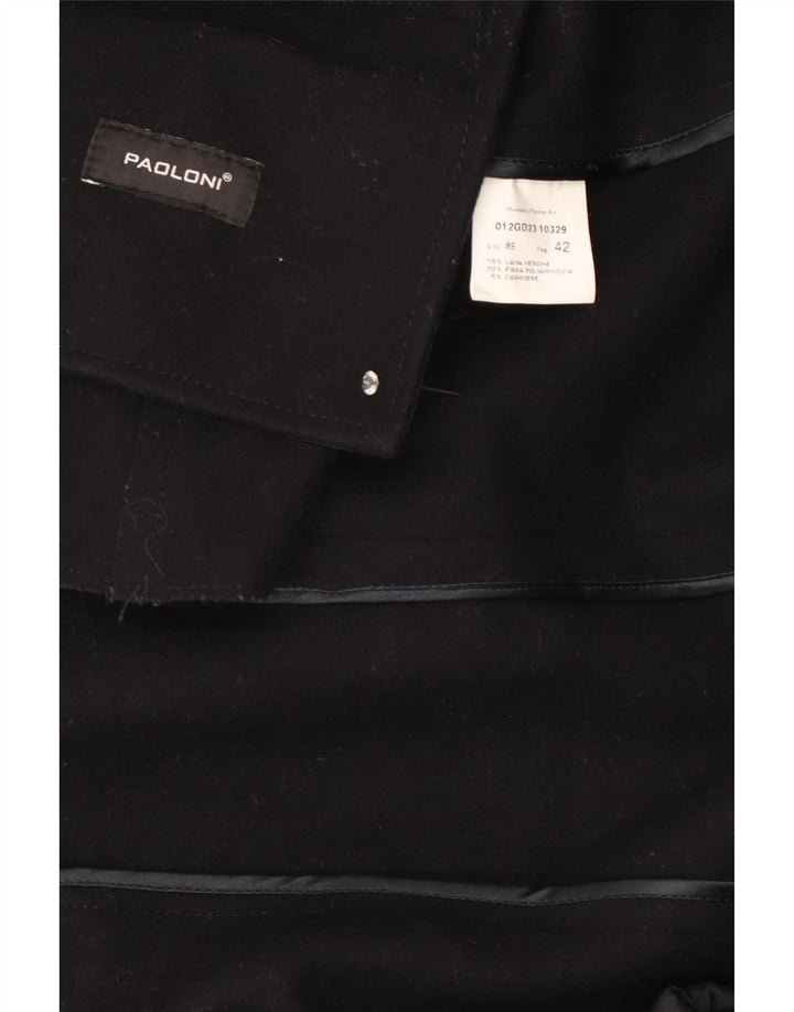 Paoloni Femme Veste Blazer IT 42 Laine Noir Moyen