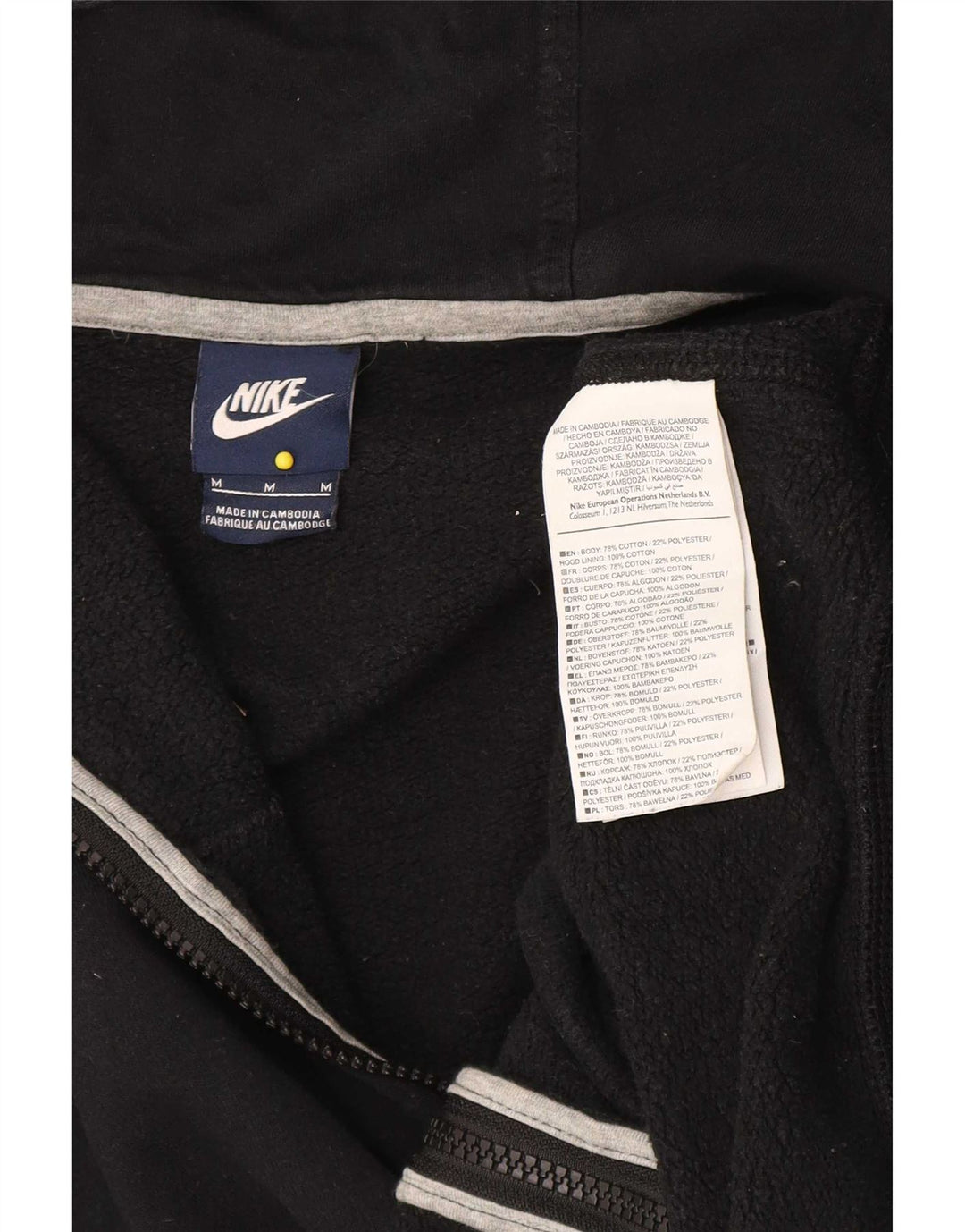 Nike Sweat à capuche zippé pour homme en coton noir moyen