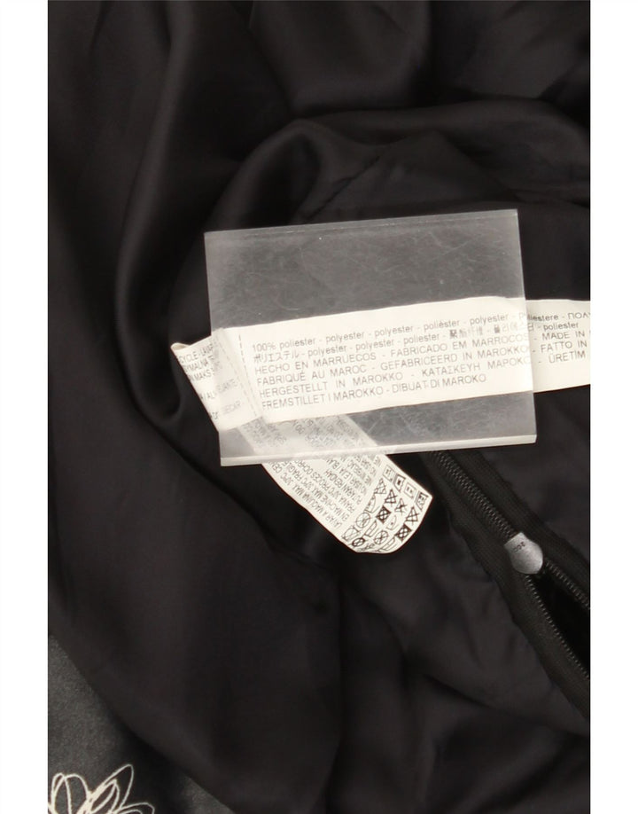 vintage Femme Velours Combinaison UK 12 Moyen Noir Floral Polyester