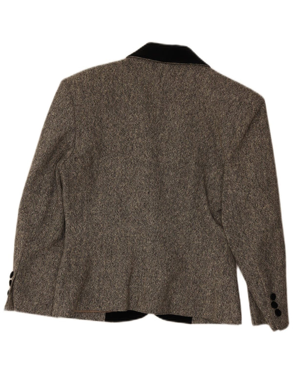 Electre Veste Blazer 1 Bouton pour Femme UK 10 Petit Gris Moucheté