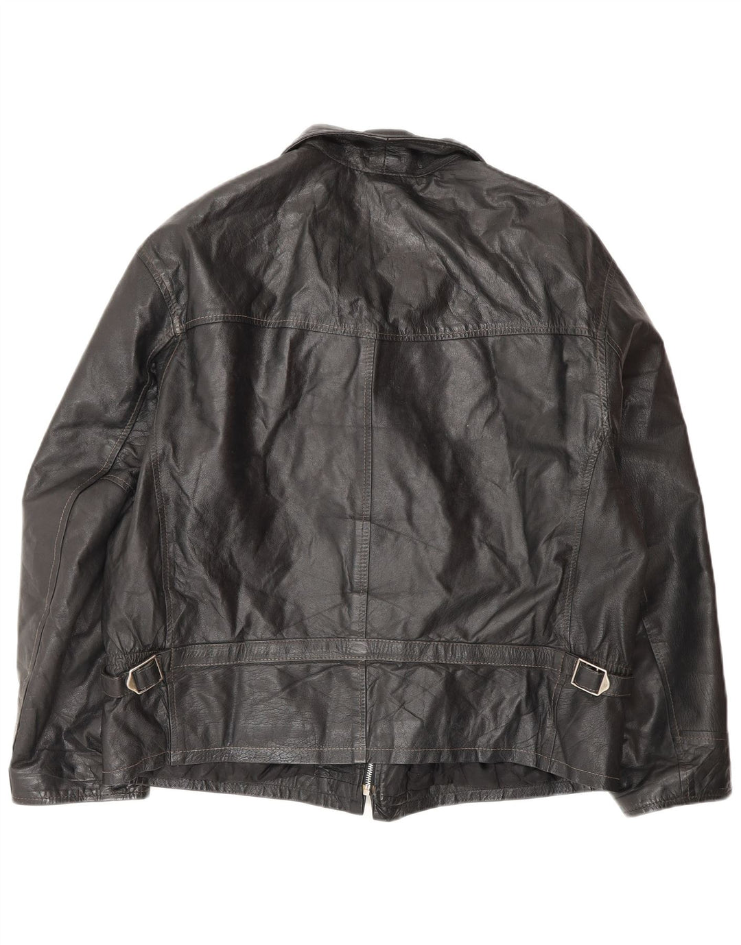 VINTAGE Veste en cuir homme IT 50 Grand cuir noir