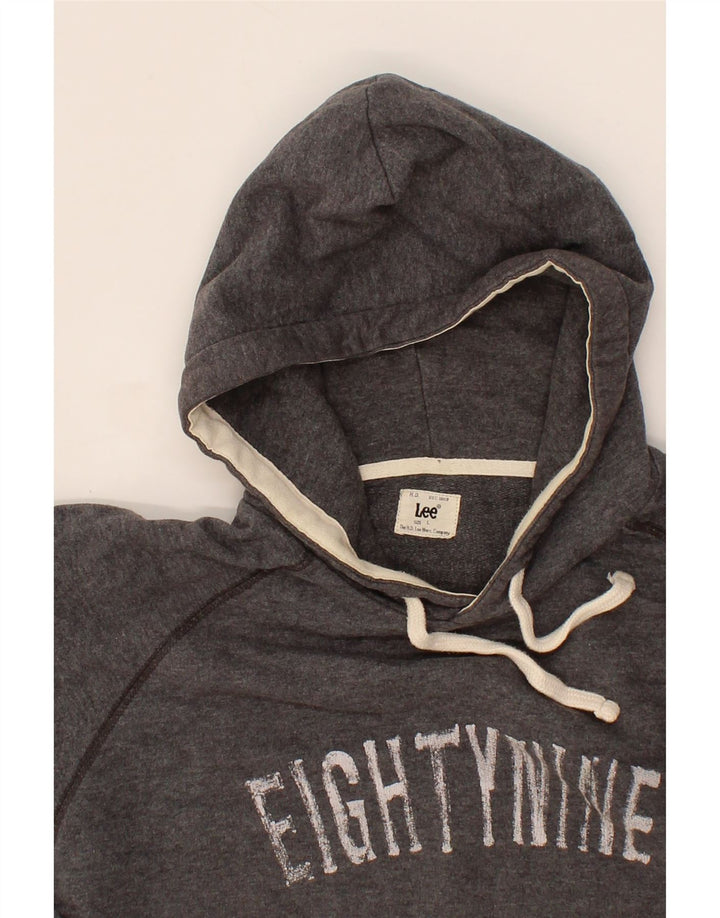 LEE Mens Graphic Hoodie Jumper Large Grey Cotton Vintage Lee and Second-Hand Lee from Messina Hembry 