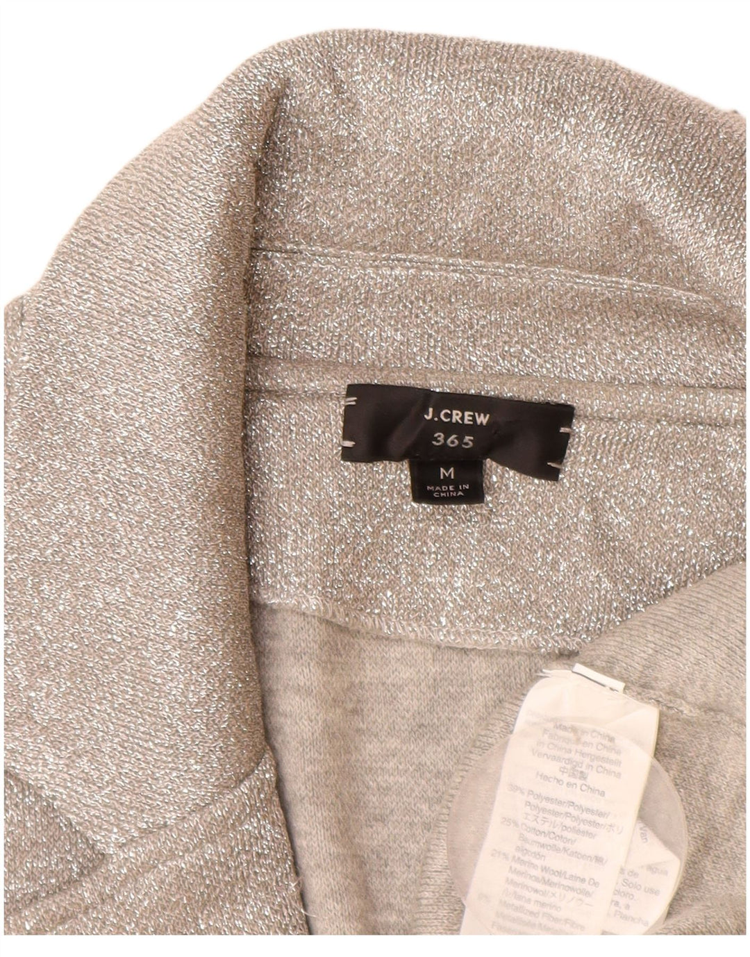 J. Crew Pull Cardigan Ouvert 365 pour Femme UK 14 Polyester Argenté Moyen