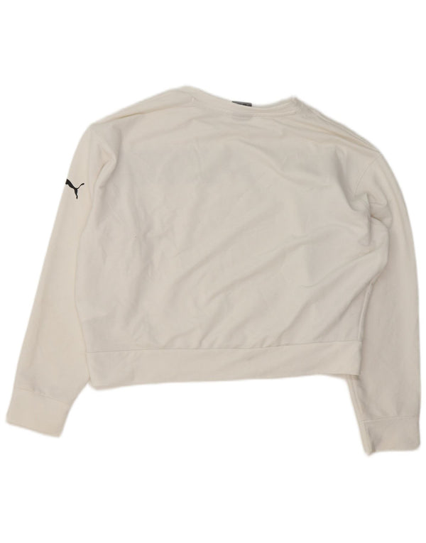 Puma Sweat-shirt court surdimensionné pour femme UK 6 XS Blanc