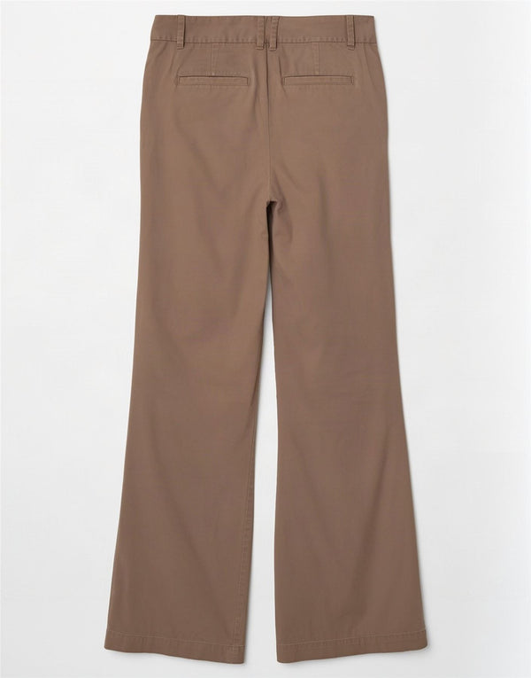 Pantalon chino évasé Boden pour femme UK 10 Small W28 L31 Gris Coton
