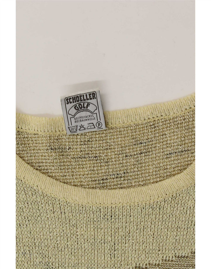 Freya Pull graphique à col bateau pour femme UK 14 Jaune moyen