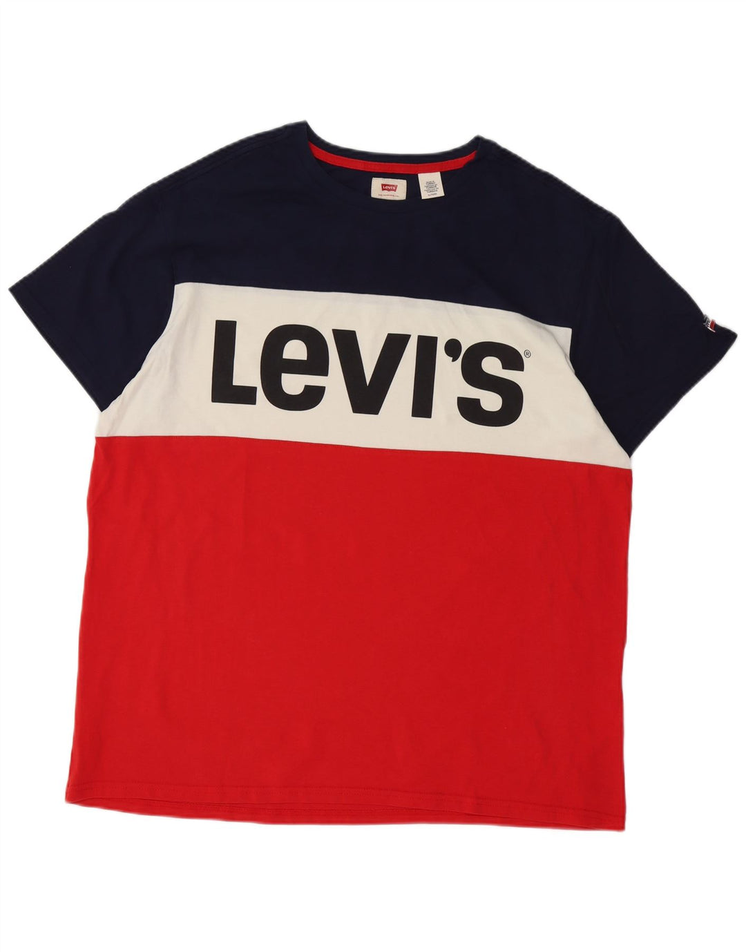 Levi's Graphic T-Shirt Top XL Homme Multicolore Colourblock Coton