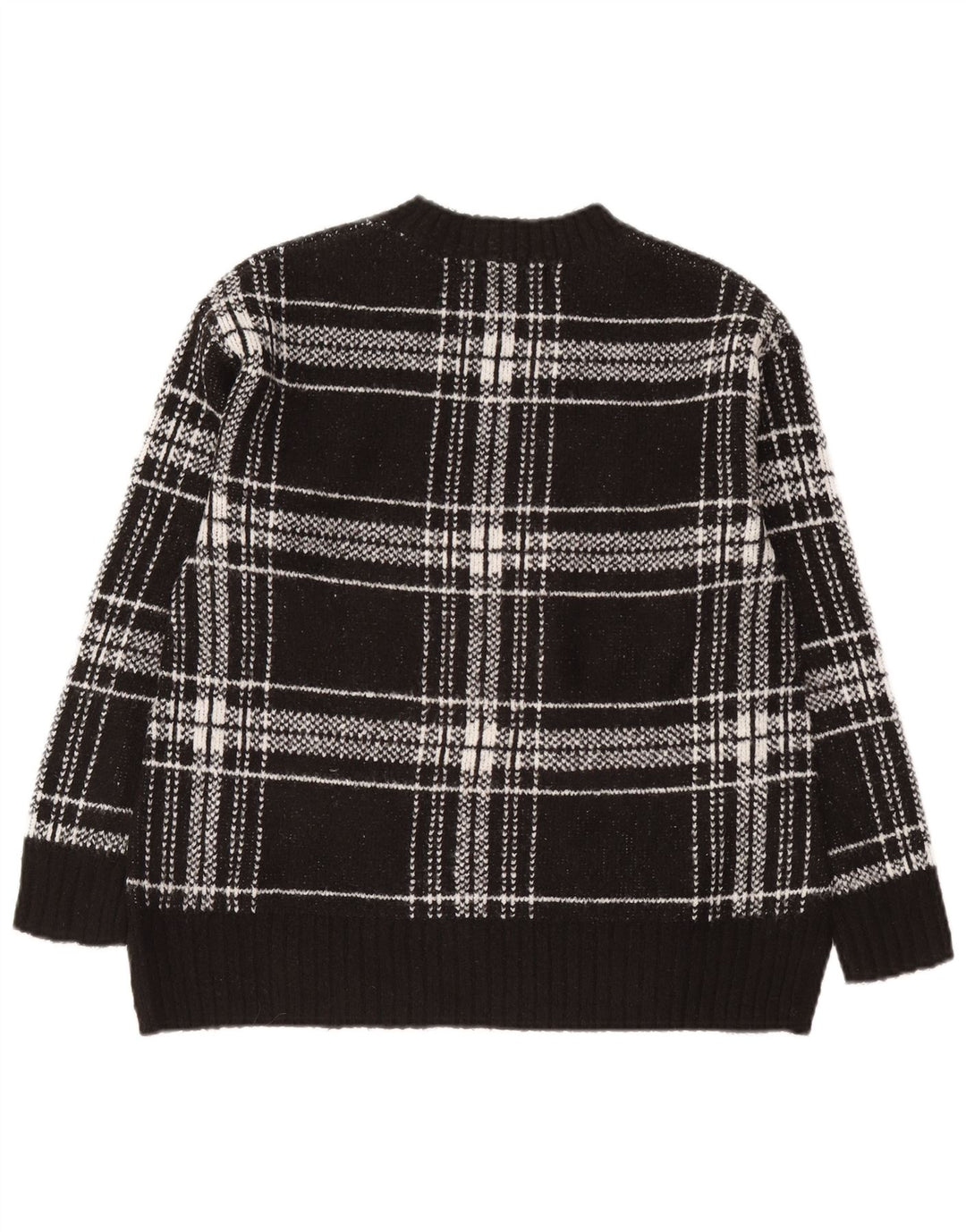 Marks & Spencer Pull à col rond pour femme UK 10 Petit carreaux noirs