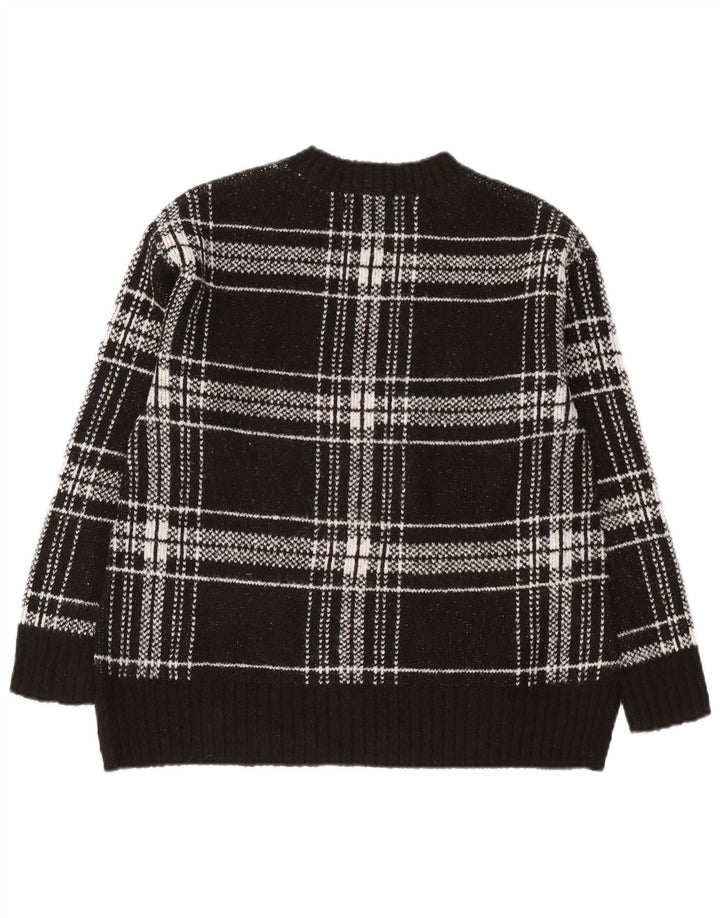 Marks & Spencer Pull à col rond pour femme UK 10 Petit carreaux noirs