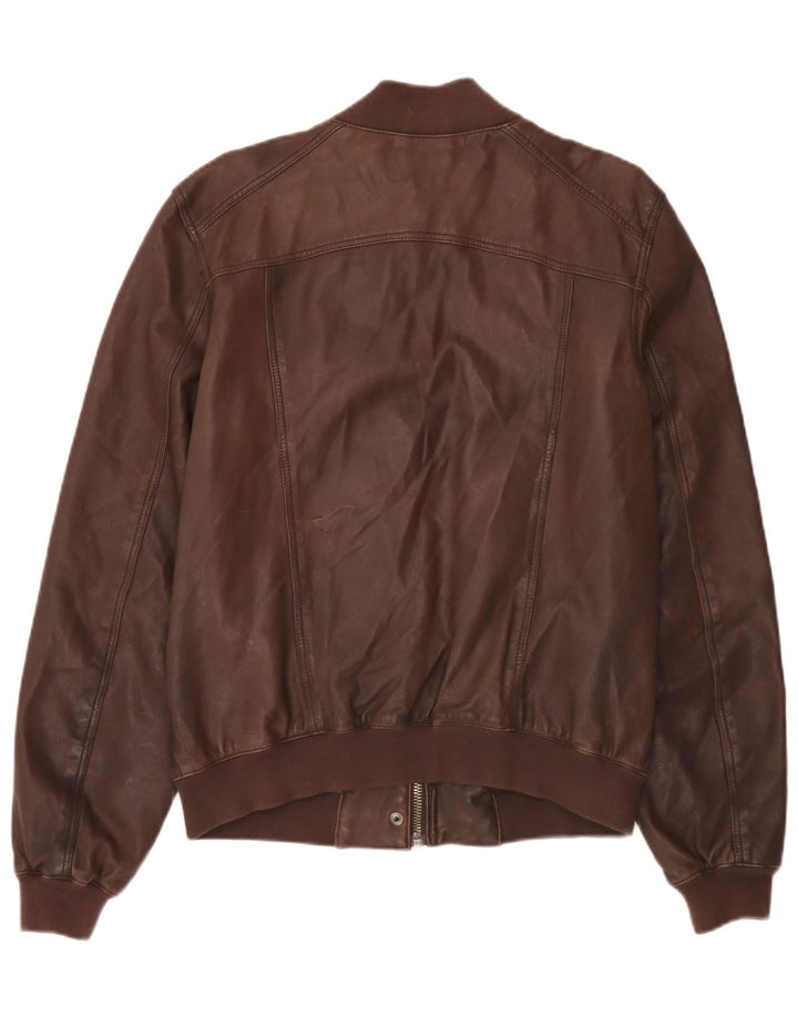 veste en cuir homme vintage UK 40 Grand Marron