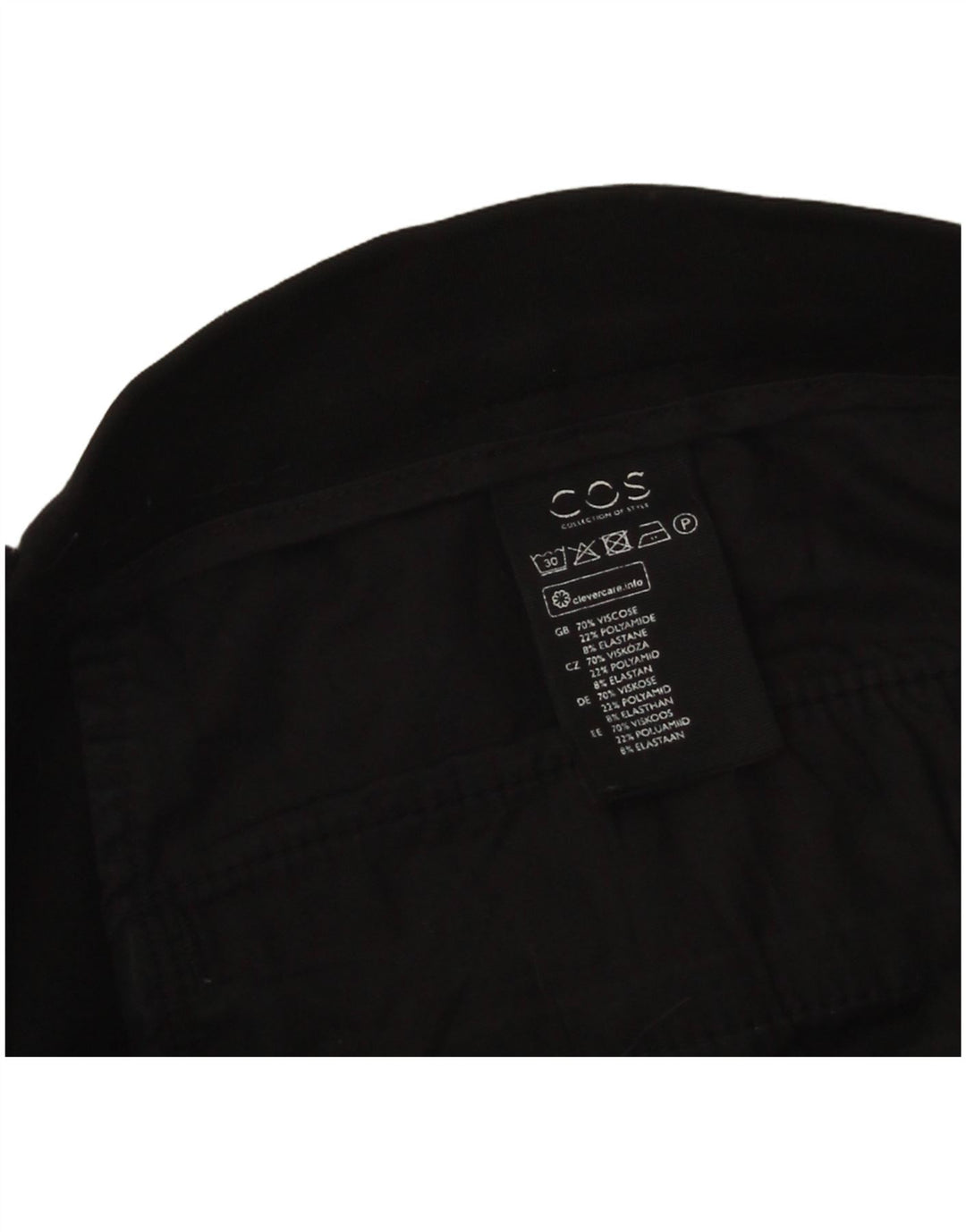 Cos Pantalon Chino Slim Homme W34 L29 Noir Viscose