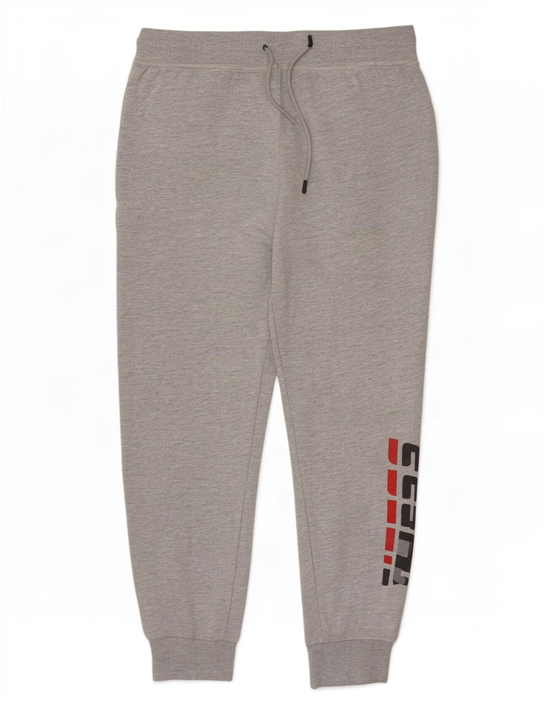Guess Pantalon de Survêtement Graphique Joggers Homme Gris Moyen Chiné Coton