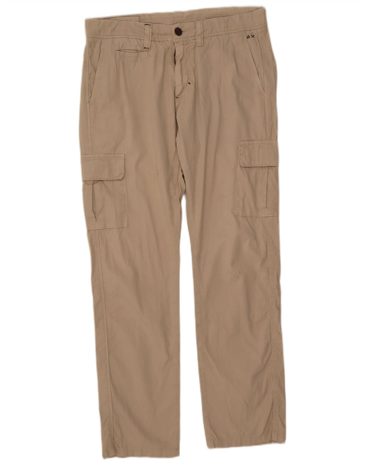 Sun68 Pantalon Cargo Droit Homme W30 L30 Coton Beige