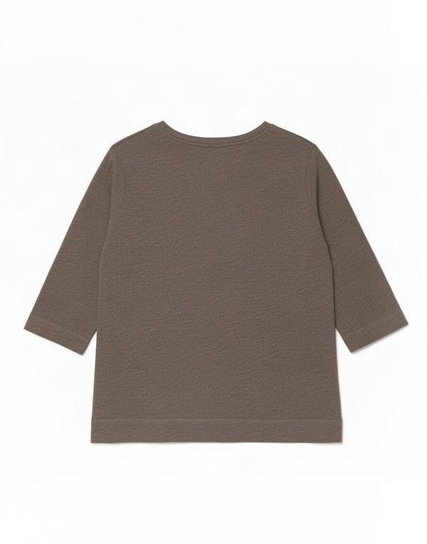 Zara Womens Graphic Top 3/4 Sleeve UK 14 Large Gris Moucheté
