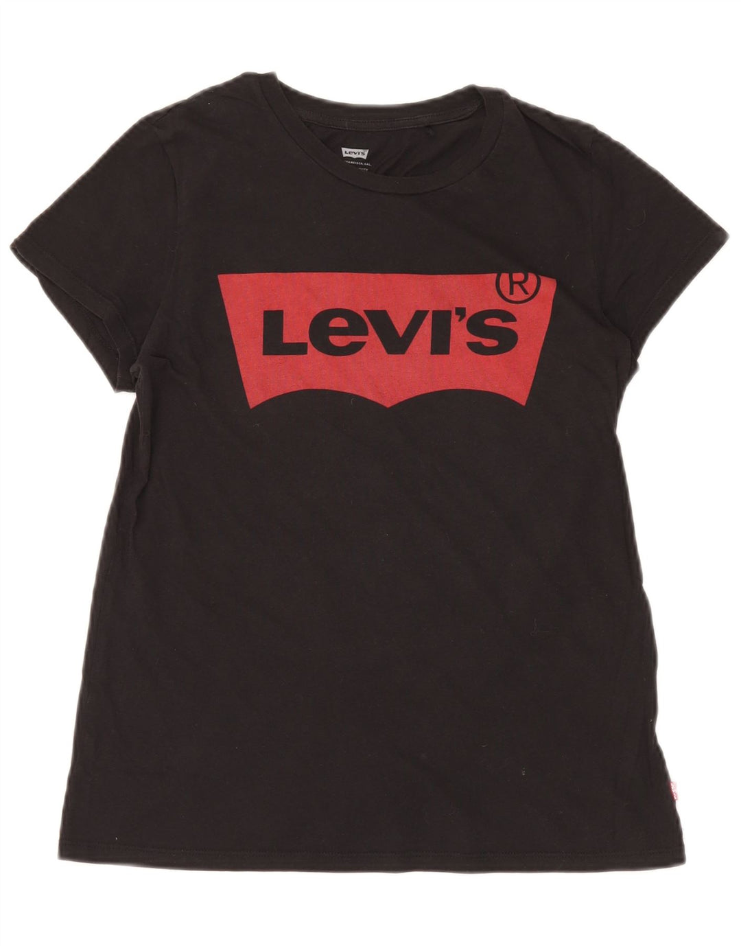 LEVI'S T-shirt graphique pour femme UK 12 Small Noir Coton