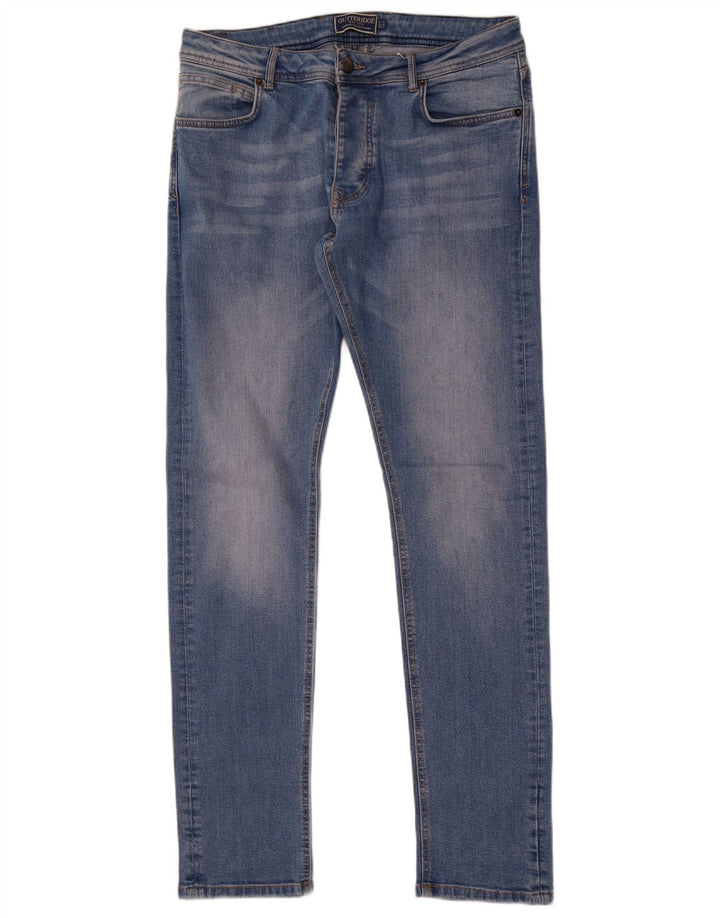 Gutteridge Jean skinny pour homme IT 50 Large W32 L34 Bleu Coton