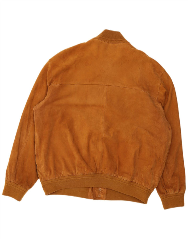 vintage Mens Suede Bomber Jacket UK 40 Grand Brun