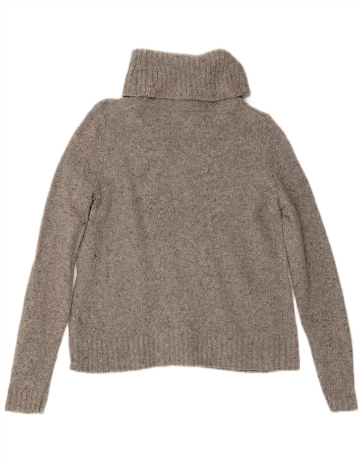 J. CREW Pull col roulé pour femme UK 10 Petit gris moucheté